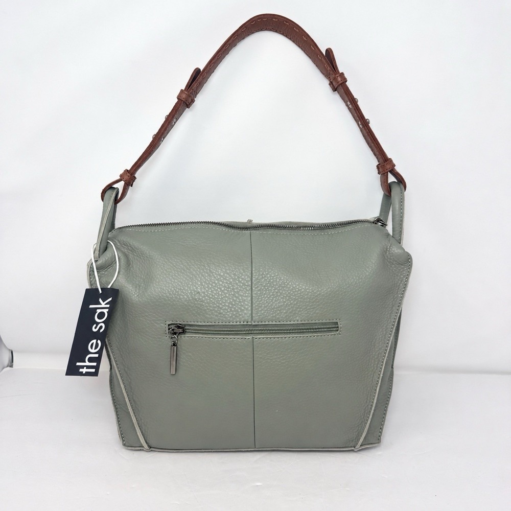 The Sak Los Feliz Hobo Leather Shoulder Bag Satchel Meadow Sage Green NEW Boho